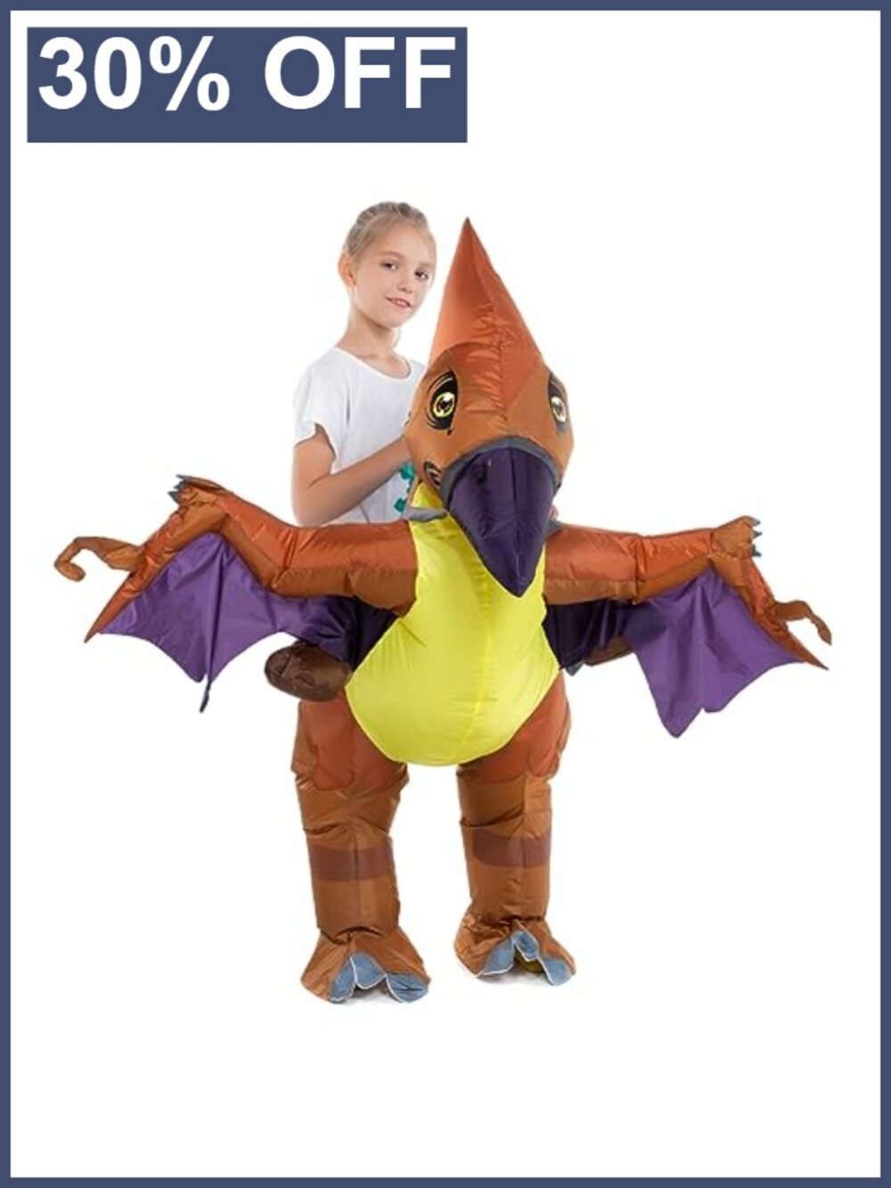 Inflatable Dinosaur Costume Kids Ride On Cosplay Fan Polyester Spandex